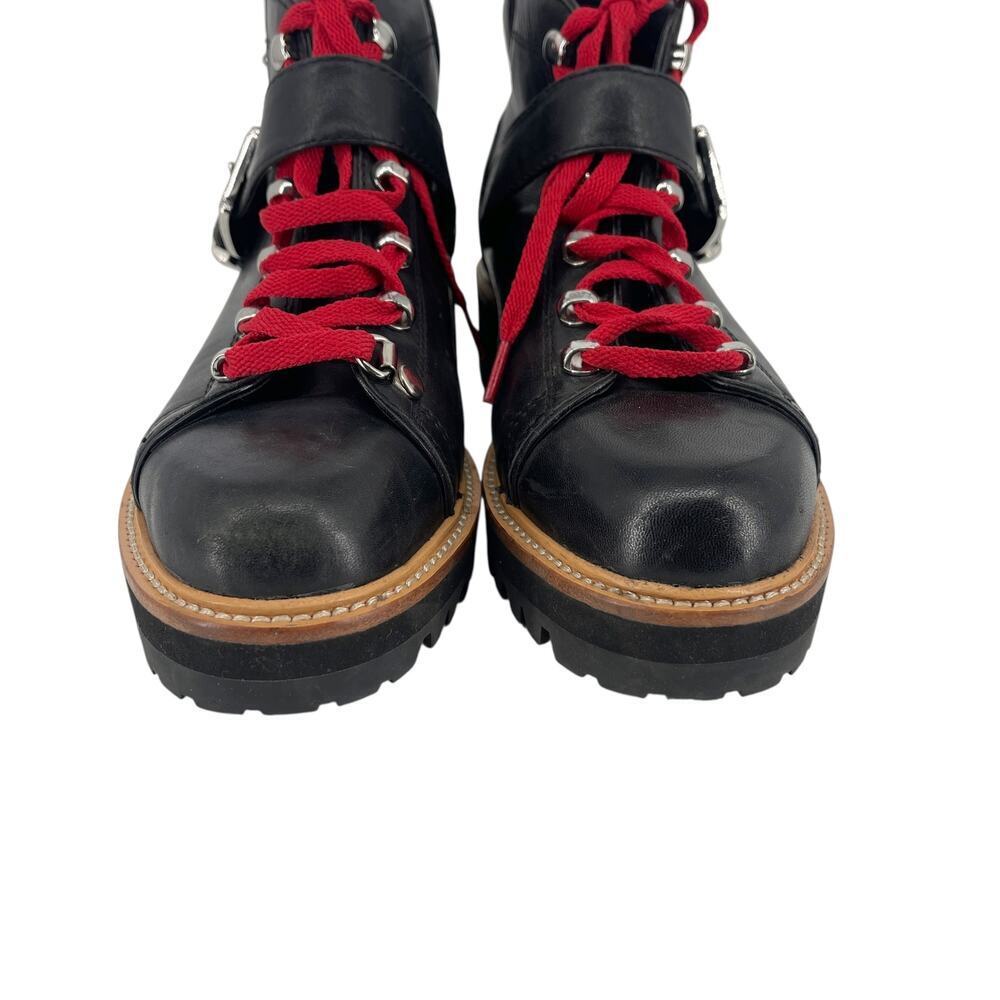 Marc Fisher Indre Hiker Boot with Red Laces Moto Lug Sole Winter Fit - Picture 6 of 13